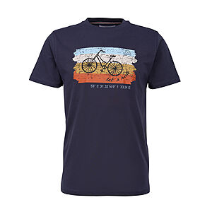 BRIGG | Elastisches T-Shirt | Travel Bike | Rundhals | Navy