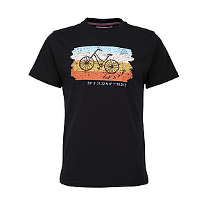 BRIGG | Elastisches T-Shirt | Travel Bike | Rundhals | Schwarz