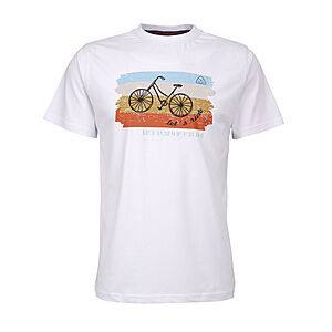 BRIGG | Elastisches T-Shirt | Travel Bike | Rundhals | Weiss