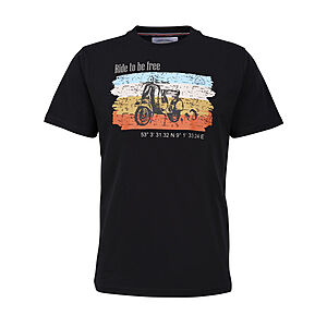 BRIGG | Elastisches T-Shirt | Travel Ride | Rundhals | Schwarz