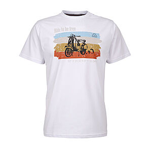 BRIGG | Elastisches T-Shirt | Travel Ride | Rundhals | Weiss