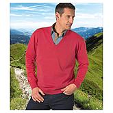 Baumwoll Pullover V-Ausschnitt | Farbe rot