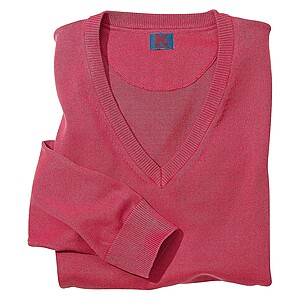 Baumwoll Pullover V-Ausschnitt | Farbe rot