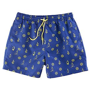 Bermuda Shorts | Blau Gelb gemustert