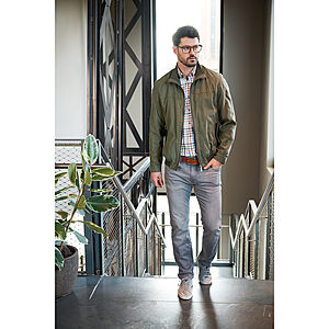 Bugatti Blouson Premium Suede | Redmond Halbarm-Hemd Oxford-Karo | Pierre Cardin 5 Pocket Jeans Modern Fit