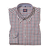 Button Down Hemd Bügelfrei | Farbe blau rot karo