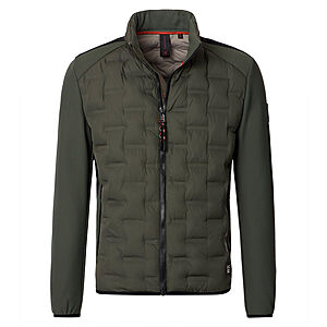 Casa Moda | Steppjacke im Material-Mix | Stepp mit Softshell | Oliv