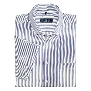 Casa Moda | Bgelfreies City-Hemd | Kurzarm | Reine Baumwolle | Button-down-Kragen | Wei Streifen
