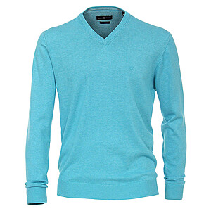   Casa Moda | Baumwoll-Pullover | V-Ausschnitt | Pima Cotton | Farbe aqua