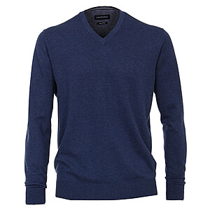   Casa Moda | Baumwoll-Pullover | V-Ausschnitt | Pima Cotton | Jeansblau