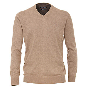   Casa Moda | Baumwoll-Pullover | V-Ausschnitt | Pima Cotton | Farbe sand