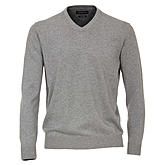   Casa Moda | Baumwoll-Pullover | V-Ausschnitt | Pima Cotton | Farbe silber