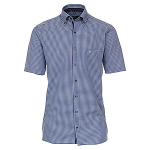 Casa Moda | Businesshemd | Kurzarm Baumwolle | Button down Kragen | Blau Karo