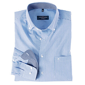 Casa Moda | City-Hemd | Button down Kragen | Bgelfreie Baumwolle | Hellblau Streifen