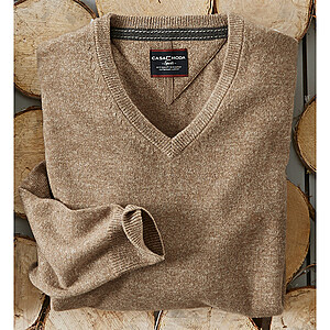 Casa Moda | Freizeit Pullover mit V-Ausschnitt | Farbe camel