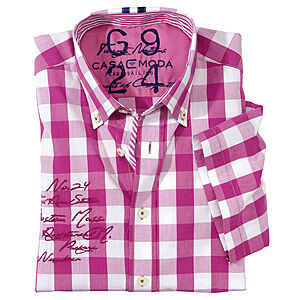 Casa Moda Halbarm Sommerhemd Farbe himbeer Karo
