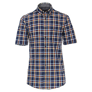 Casa Moda | Halbarmhemd | Button-Down-Kragen | Baumwolle | Block-Karo |  Blau Kariert