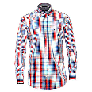 Casa Moda | Langarm-Hemd | Button-down-Kragen | Baumwolle Sport- Karo | Rot