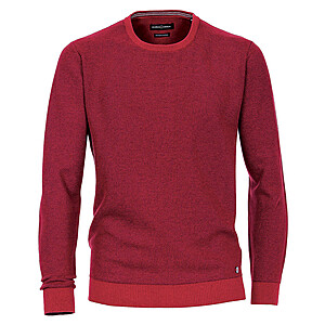 Casa Moda | Mouline-Struktur Pullover | Mit Baumwolle | Rundhals | Rot