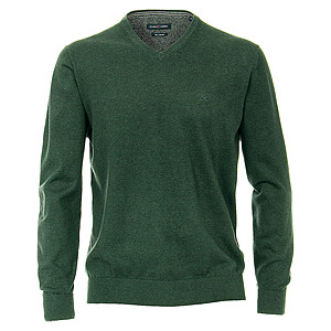 Casa Moda | Pullover mit V-Ausschnitt | Pima-Cotton | Moosgrn