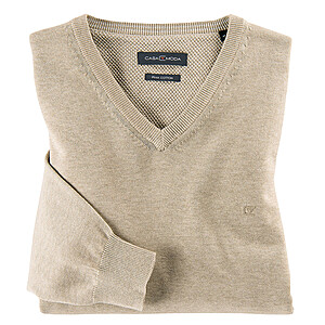 Casa Moda | Pullover mit V-Ausschnitt | Pima-Cotton | Natur