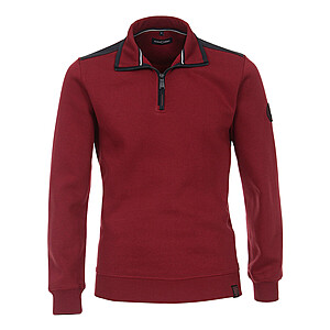 Casa Moda | Sweat-Shirt | Troyer-Kragen | Pflegeleicht | Rot