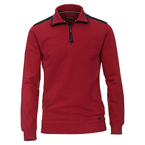 Casa Moda | Sweat Shirt | Troyer Kragen | Pflegeleicht | Rot