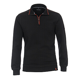 Casa Moda | Sweat-Shirt | Troyer-Kragen | Pflegeleicht | Schwarz