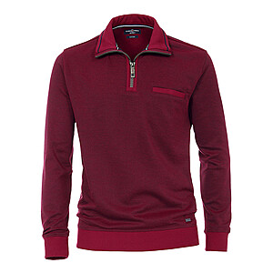 Casa Moda | Sweat Troyer | Baumwolle, mit Brusttasche | Burgund