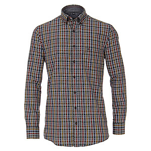 Casa Moda | Twill-Hemd Langarm | Baumwolle, easy care | Button down Kragen | Karo multicolour