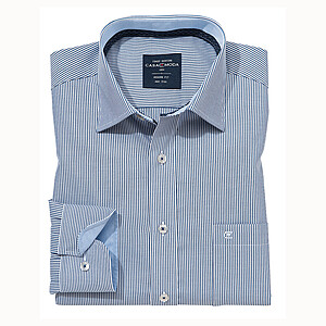 Casa Moda | Bgelfreies Business Hemd | Kent Kragen | Wei blaue Streifen