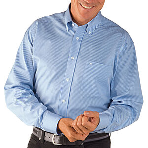 CasaModa | Bgelfreies Hemd | Button-Down-Kragen | Baumwolle | Blau Vichy-Karo