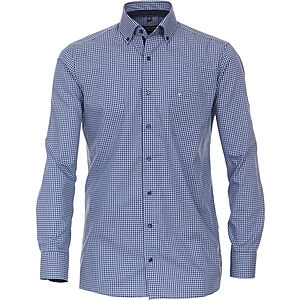 CasaModa | Cityhemd | Bgelfreie Baumwolle | Button-Down-Kragen | Blau Vichy Karo