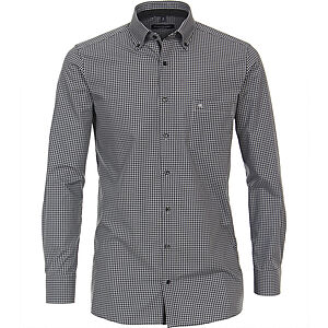 CasaModa | Cityhemd | Bgelfreie Baumwolle | Button-Down-Kragen | Grau Vichy Karo