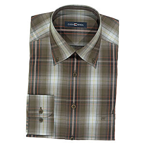 CasaModa | Freizeithemd | Langarm | Oliv Karo