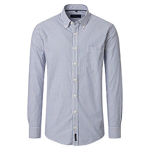 CasaModa | Freizeithemd | Baumwoll-Oxford | Button down Kragen | Blau Streifen