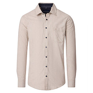 CasaModa | Freizeithemd | Baumwoll-Twill | Kent-Kragen | Natur Melange