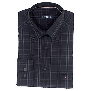 CasaModa | Freizeithemd | Baumwolle | Button-Down-Kragen | Schwarz
