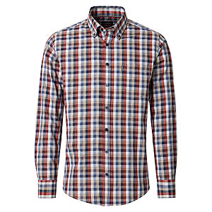 CasaModa | Freizeithemd | Baumwolle Dobby | Button-down-Kragen | Rot Karo