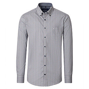 CasaModa | Freizeithemd | Popeline Minimal-Druck | Button down Kragen | Grau