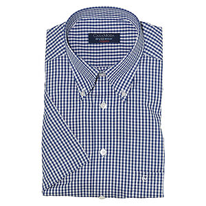 CasaModa | Halbarmhemd | Bgelfreie Baumwolle | Button-Down-Kragen | Blau Karo
