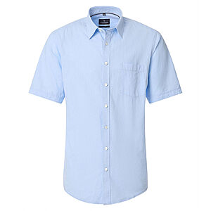 CasaModa | Leinenhemd | Halbarm | Kent-Kragen | Hellblau