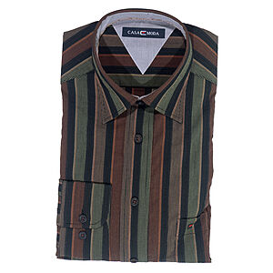 CasaModa | Pflegeleichtes Freizeithemd | Kent-Kragen | Terra Streifen