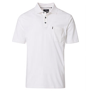 CasaModa | Polohemd uni | Edles Melange-Garn | Farbe&nbsp;weiss