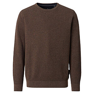 CasaModa | Rundhals-Pullover | Baumwolle Strukturstrick | Braun