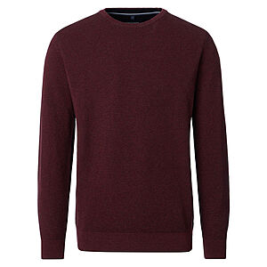 CasaModa | Rundhals-Pullover | Baumwolle Strukturstrick | Burgund
