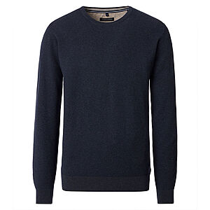 CasaModa | Rundhals-Pullover | Baumwolle Strukturstrick | Marine