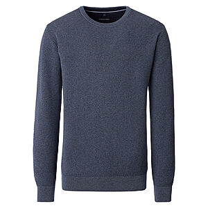 CasaModa | Rundhals-Pullover | Baumwolle Strukturstrick | Stahlgrau