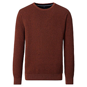 CasaModa | Rundhals-Pullover | Baumwolle Strukturstrick | Terracotta