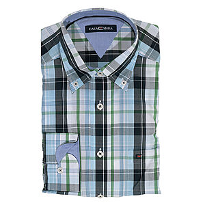 CasaModa | Sporthemd | Button-Down-Kragen | Blau Gr�n Karo